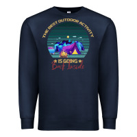 Navy camping The Best Outdoor Activity Is Going Back Inside Premium Sweatshirt - Bettercallsaul