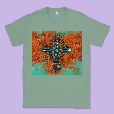 Western Cross Tumbler Classic Tee Designed By Jasminsmagicworld