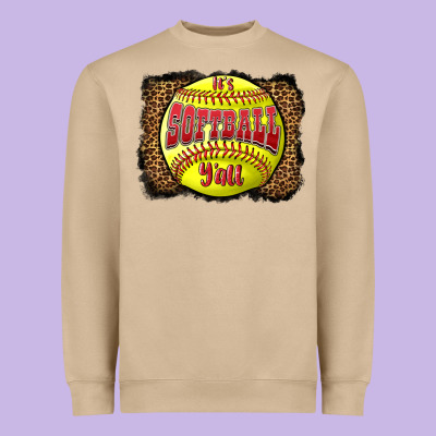 It's Softball Y'all Heavyweight Sweatshirt Designed By Lillyallendesigns