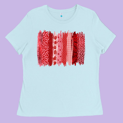 Valentine's Day Brushstroke Ladies Tee Designed By Ranaportraitstore