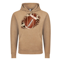 Vintage Coffee football cowhide leopard patch Vintage Hoodie - JahusDesignShop