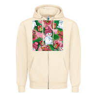 Sandshell cute snowman and gift box with leopard seamless pattern bbs Zipper Hoodie - BundleAndBundleShop