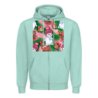 Seafoam cute snowman and gift box with leopard seamless pattern bbs Zipper Hoodie - BundleAndBundleShop