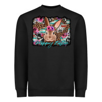 Black happy easter bunny western background Heavyweight Sweatshirt - Jasminsmagicworld