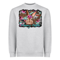 Heather Grey happy easter bunny western background Heavyweight Sweatshirt - Jasminsmagicworld