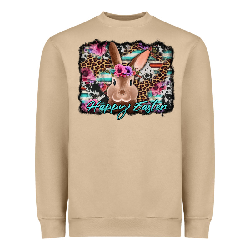 Happy Easter Bunny Western Background Heavyweight Sweatshirt by Jasminsmagicworld | Teevron