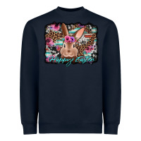 Navy happy easter bunny western background Heavyweight Sweatshirt - Jasminsmagicworld