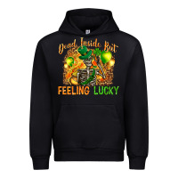 Black St. Patrick's Dead inside but feeling lucky Urban Hoodie - HowdyJamesFarm