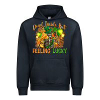 Navy St. Patrick's Dead inside but feeling lucky Urban Hoodie - HowdyJamesFarm