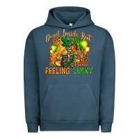 Pigment Midnight Navy St. Patrick's Dead inside but feeling lucky Urban Hoodie - HowdyJamesFarm