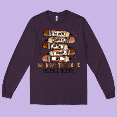 We Have The Same Heart Inside Long Sleeve Tee Designed By Maliassmallbusiness