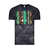 Cloud Black western cowhide wood and turquoise glitter brushstrokes Vintage Tee - Artiststas