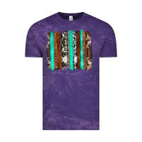 Cloud Purple western cowhide wood and turquoise glitter brushstrokes Vintage Tee - Artiststas