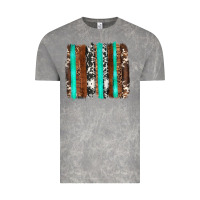 Cloud Rock western cowhide wood and turquoise glitter brushstrokes Vintage Tee - Artiststas