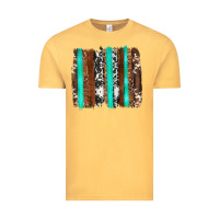 Vintage Mustard western cowhide wood and turquoise glitter brushstrokes Vintage Tee - Artiststas