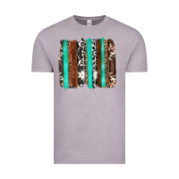 Vintage Zinc western cowhide wood and turquoise glitter brushstrokes Vintage Tee - Artiststas