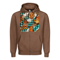 Chestnut thanksgiving gnomies with leopard and tartan seamless pattern bbs Zipper Hoodie - BundleAndBundleShop