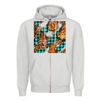 Dove Grey thanksgiving gnomies with leopard and tartan seamless pattern bbs Zipper Hoodie - BundleAndBundleShop
