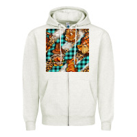 Oatmeal Heather thanksgiving gnomies with leopard and tartan seamless pattern bbs Zipper Hoodie - BundleAndBundleShop