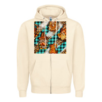 Sandshell thanksgiving gnomies with leopard and tartan seamless pattern bbs Zipper Hoodie - BundleAndBundleShop