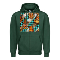 Sports Green thanksgiving gnomies with leopard and tartan seamless pattern bbs Zipper Hoodie - BundleAndBundleShop