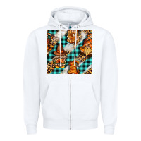 White thanksgiving gnomies with leopard and tartan seamless pattern bbs Zipper Hoodie - BundleAndBundleShop