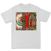 Dove Grey Virgin Mary Mexican Flag Premium Tee - CTS Tumbler Store