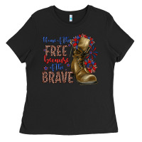Black home of the free because of the brave Ladies Tee - Zillion Design Studio