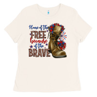 Bone home of the free because of the brave Ladies Tee - Zillion Design Studio