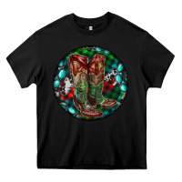 Black Christmas Cowboy Boots Heavy Core Tee - RanaPortraitStore