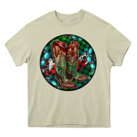 Mossy Christmas Cowboy Boots Heavy Core Tee - RanaPortraitStore