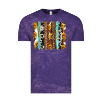Cloud Purple western cowhide leopard turquoise brushstrokes Vintage Tee - Artiststas