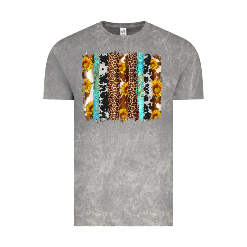 Western Cowhide Leopard Turquoise Brushstrokes Vintage Tee by Artiststas | Teevron