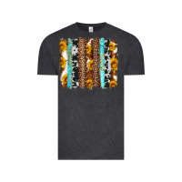 Vintage Black western cowhide leopard turquoise brushstrokes Vintage Tee - Artiststas