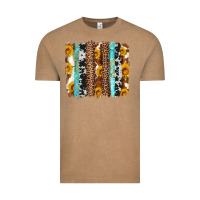 Vintage Coffee western cowhide leopard turquoise brushstrokes Vintage Tee - Artiststas