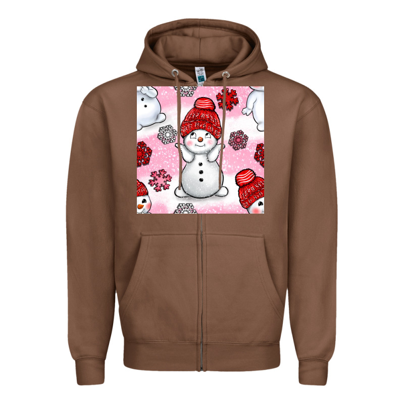 Cute Snowman And Snow Flakes Seamless Pattern Bbs Zipper Hoodie by BundleAndBundleShop | Teevron