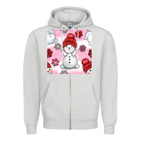 Dove Grey cute snowman and snow flakes seamless pattern bbs Zipper Hoodie - BundleAndBundleShop