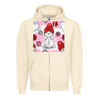 Sandshell cute snowman and snow flakes seamless pattern bbs Zipper Hoodie - BundleAndBundleShop