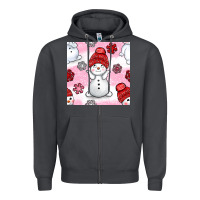 Smoke cute snowman and snow flakes seamless pattern bbs Zipper Hoodie - BundleAndBundleShop