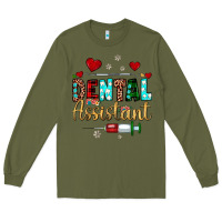 Army Green Christmas dental assistant Long Sleeve Tee - JahusDesignShop