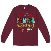 Burgundy Christmas dental assistant Long Sleeve Tee - JahusDesignShop