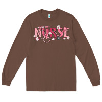 Chestnut nurse breast cancer awareness Long Sleeve Tee - MaliasSmallBusiness