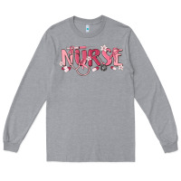 Heather Grey nurse breast cancer awareness Long Sleeve Tee - MaliasSmallBusiness