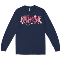 Navy nurse breast cancer awareness Long Sleeve Tee - MaliasSmallBusiness