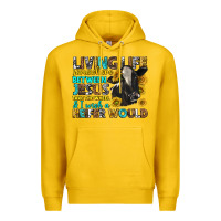 Lemon Living Life Somewhere Between Jesus Premium Hoodie - texasbilliewilder