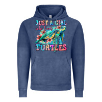 Vintage Denim just a girl who loves turtles Vintage Hoodie - Jasminsmagicworld