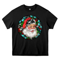Black Christmas Santa Claus Heavy Core Tee - RanaPortraitStore