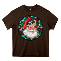 Chocolate Brown Christmas Santa Claus Heavy Core Tee - RanaPortraitStore