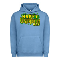 Pigment Pebble Blue Happy St. Patrick's Day Urban Hoodie - HowdyJamesFarm