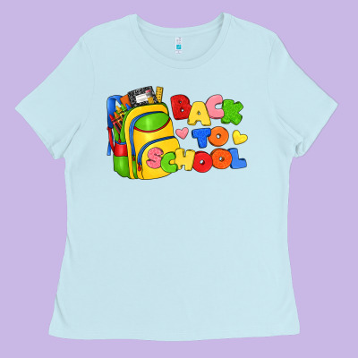 Back To School With School Bag Ladies Tee Designed By Texasbilliewilder